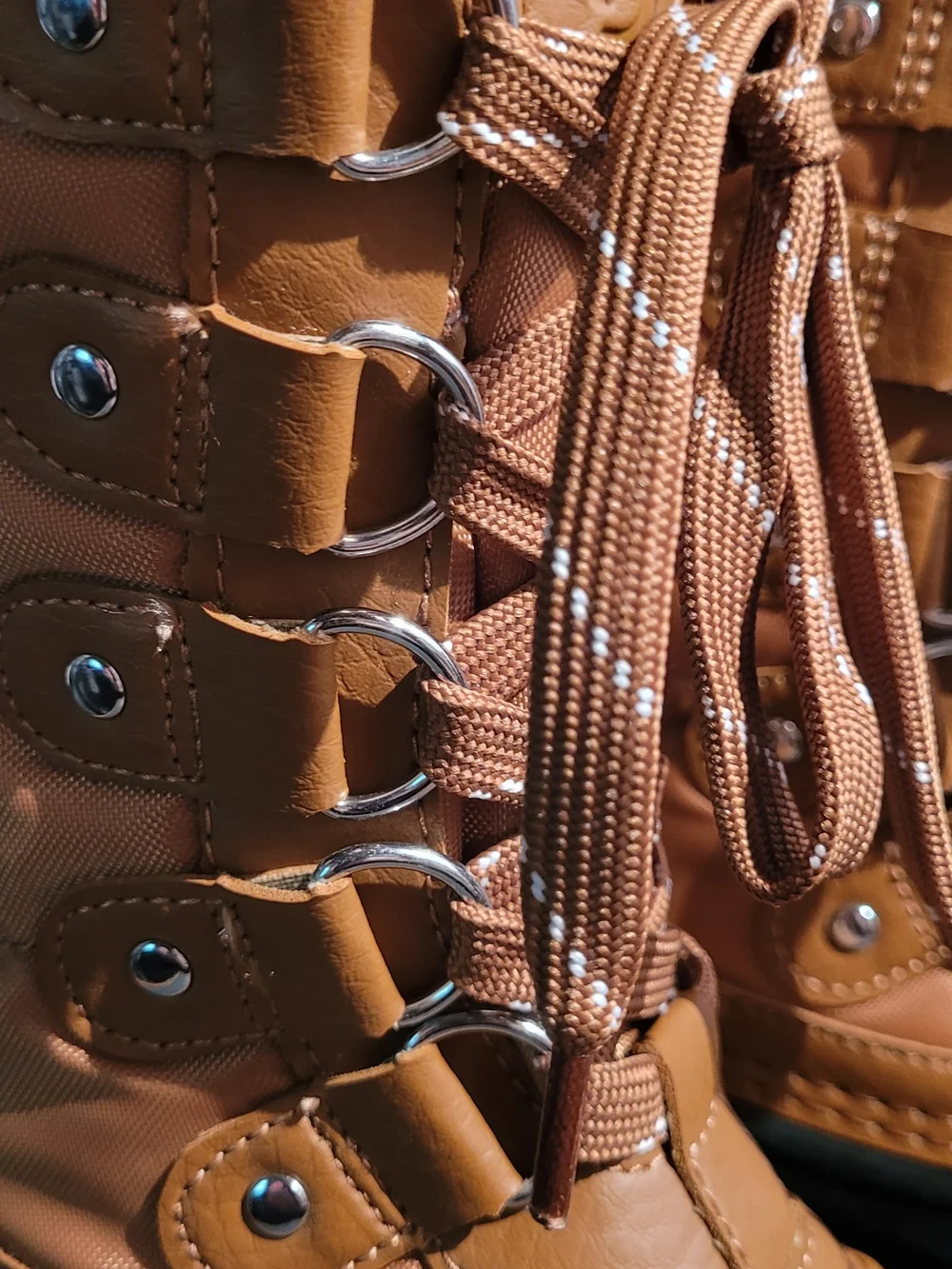 DSG Girl's Winter Lace-Up Boots - Tan & Black Size 1 NWT